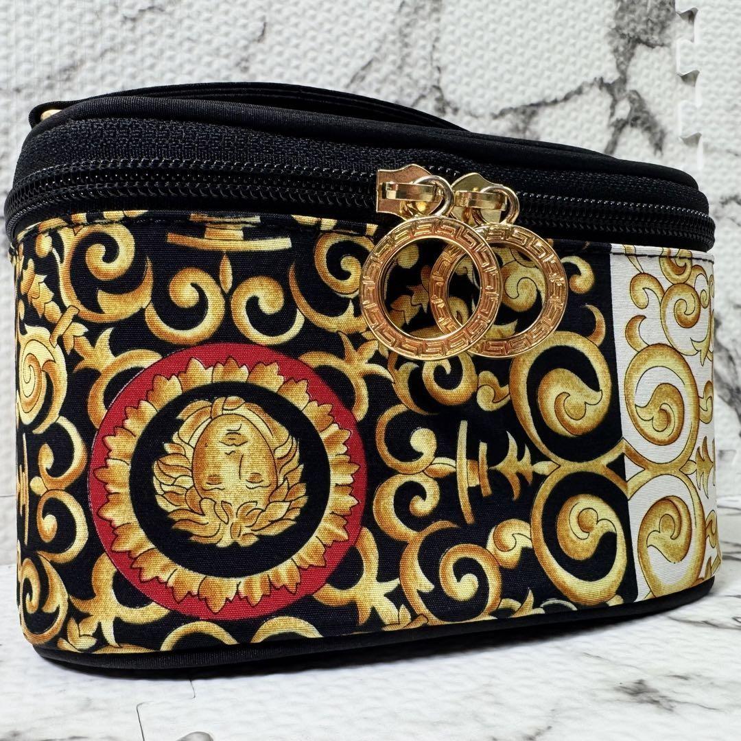 VERSACE Accessory Hand Pouch Medusa Fabric Canvas Nylon PVC Leather Multicolor