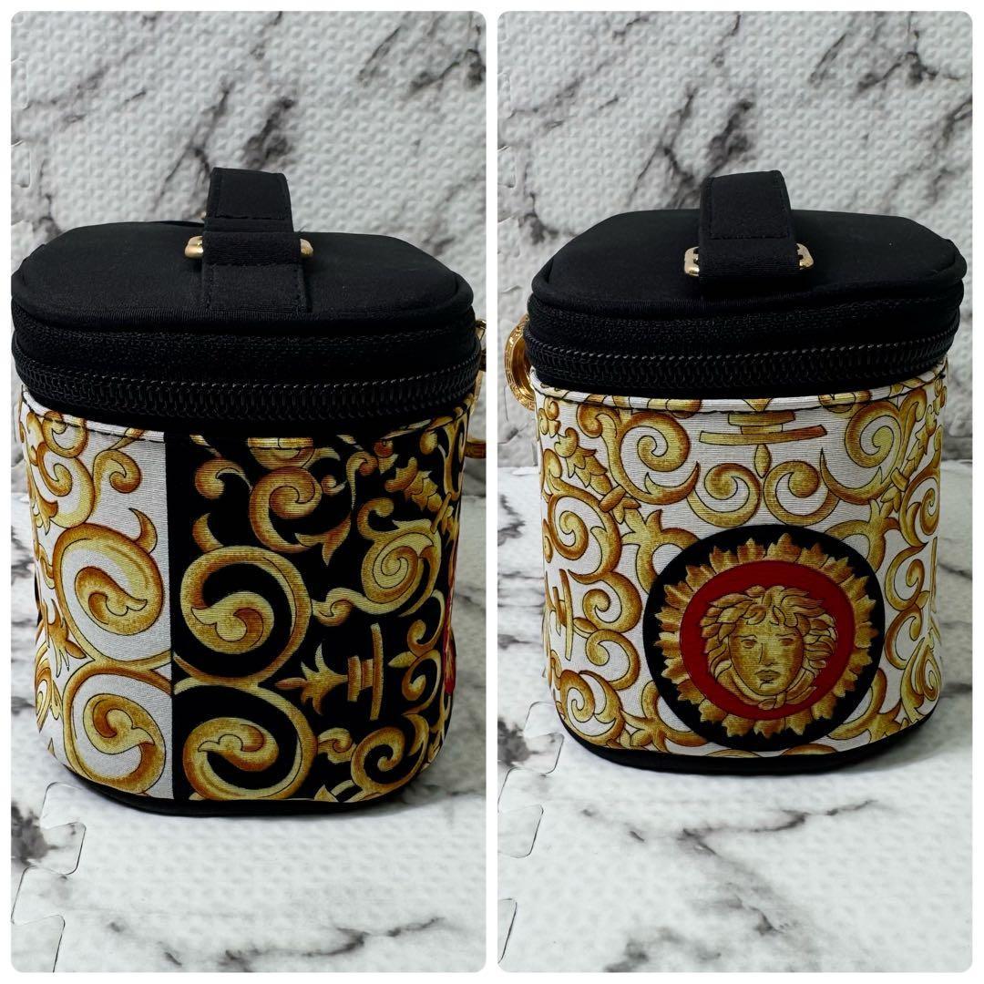 VERSACE Accessory Hand Pouch Medusa Fabric Canvas Nylon PVC Leather Multicolor