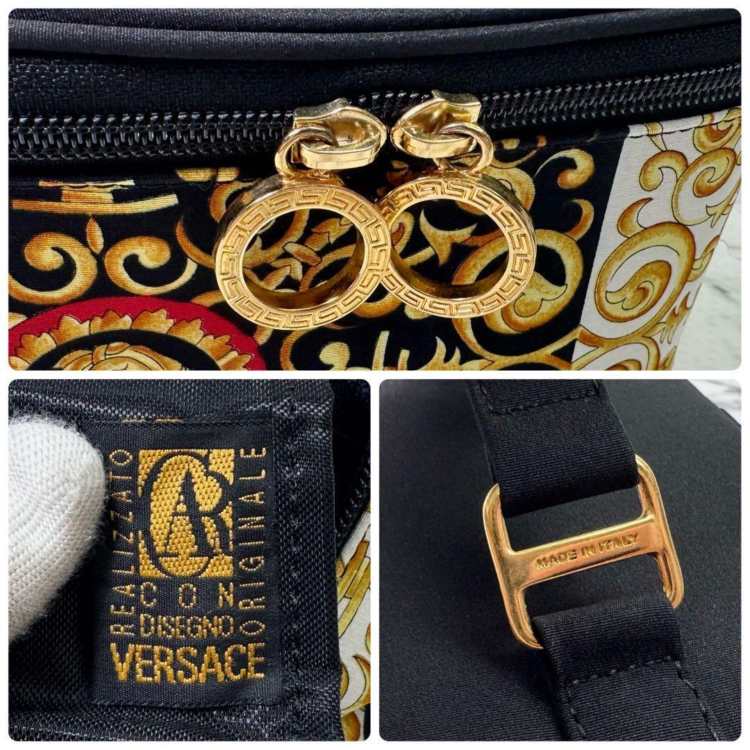 VERSACE Accessory Hand Pouch Medusa Fabric Canvas Nylon PVC Leather Multicolor