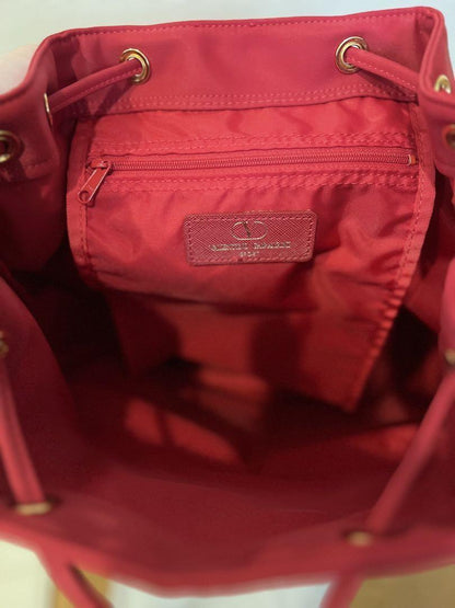 Valentino Garavani sport Backpack Logo Nylon Leather Red Authentic