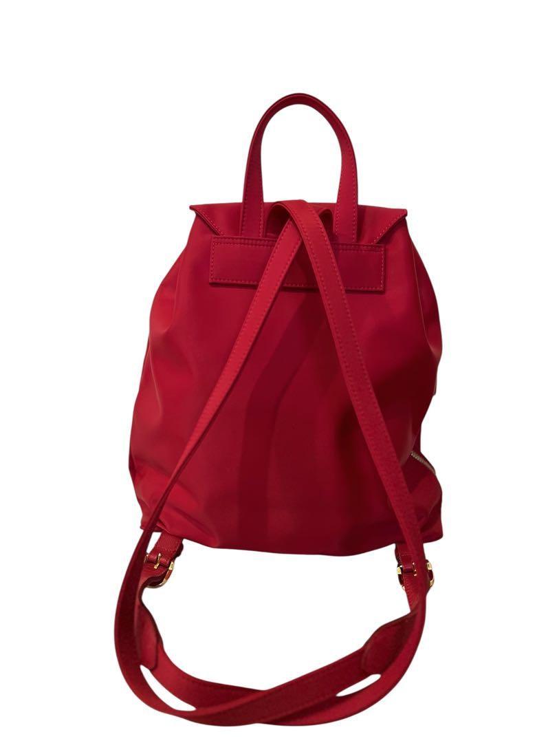 Valentino Garavani sport Backpack Logo Nylon Leather Red Authentic