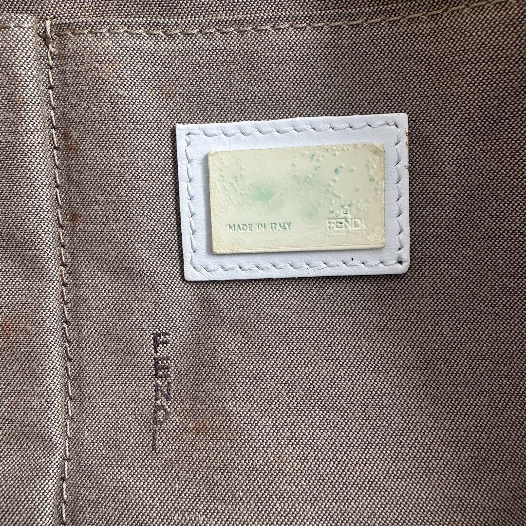 FENDI Hand Bag Tote Purse FF Logo Canvas Leather Brown Beige Authentic