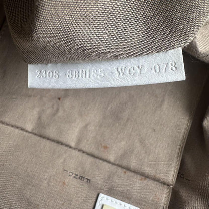 FENDI Hand Bag Tote Purse FF Logo Canvas Leather Brown Beige Authentic