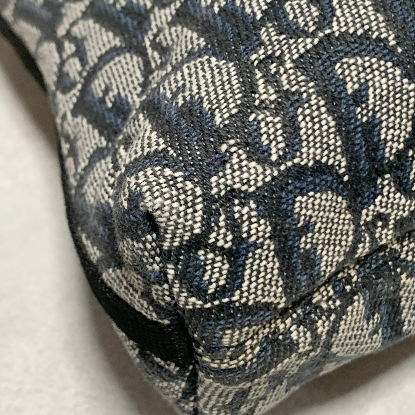 Christian Dior Pouch Trotter Accessory Pouch Purse Cosmetic Canvas Gray Auth