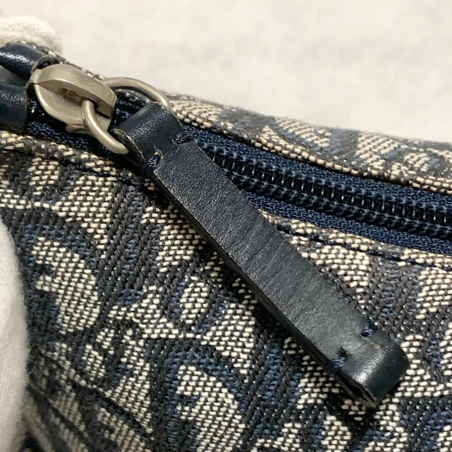 Christian Dior Pouch Trotter Accessory Pouch Purse Cosmetic Canvas Gray Auth