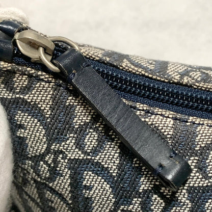 Christian Dior Pouch Trotter Accessory Pouch Purse Cosmetic Canvas Gray Auth