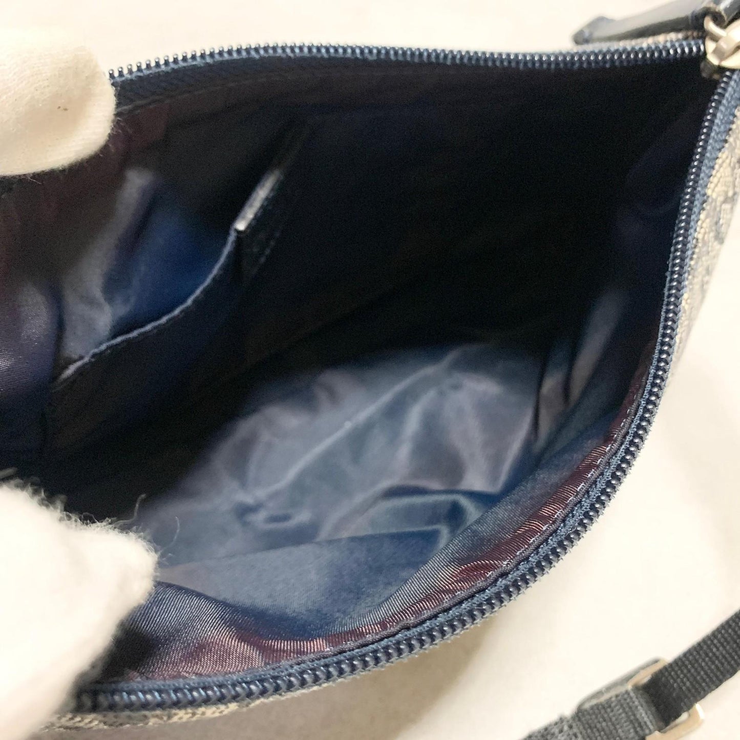 Christian Dior Pouch Trotter Accessory Pouch Purse Cosmetic Canvas Gray Auth