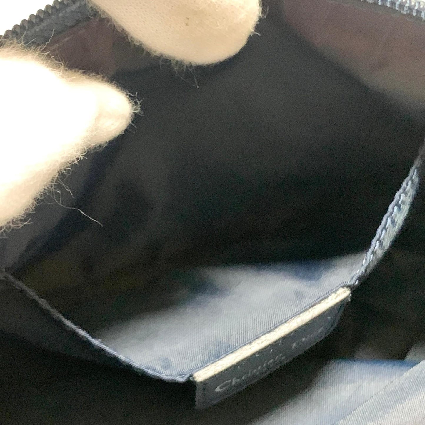 Christian Dior Pouch Trotter Accessory Pouch Purse Cosmetic Canvas Gray Auth