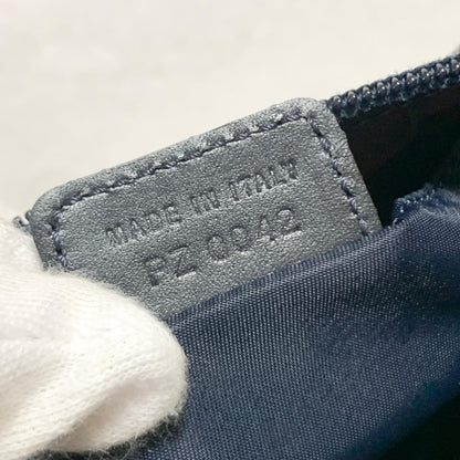 Christian Dior Pouch Trotter Accessory Pouch Purse Cosmetic Canvas Gray Auth