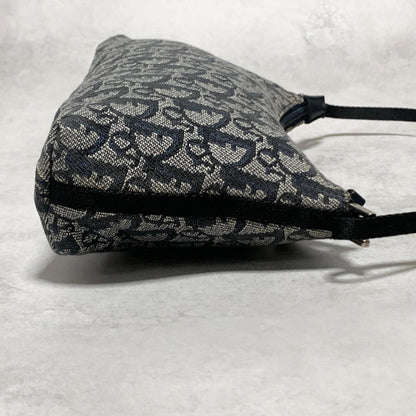 Christian Dior Pouch Trotter Accessory Pouch Purse Cosmetic Canvas Gray Auth