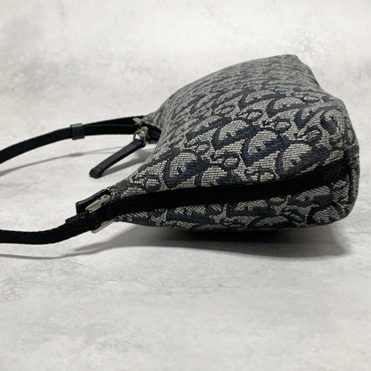 Christian Dior Pouch Trotter Accessory Pouch Purse Cosmetic Canvas Gray Auth