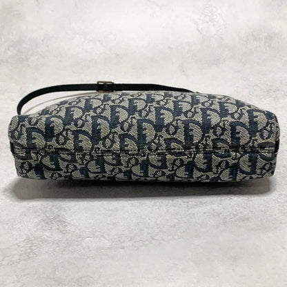 Christian Dior Pouch Trotter Accessory Pouch Purse Cosmetic Canvas Gray Auth