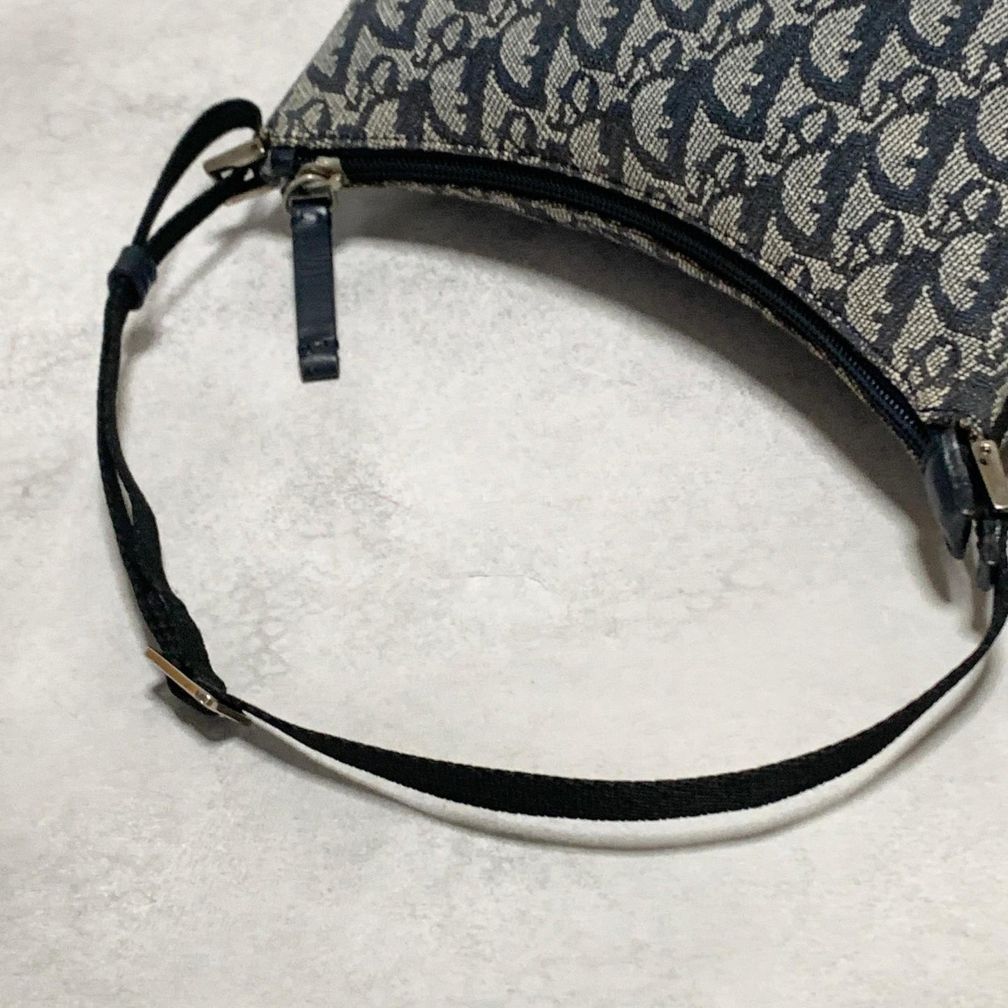 Christian Dior Pouch Trotter Accessory Pouch Purse Cosmetic Canvas Gray Auth