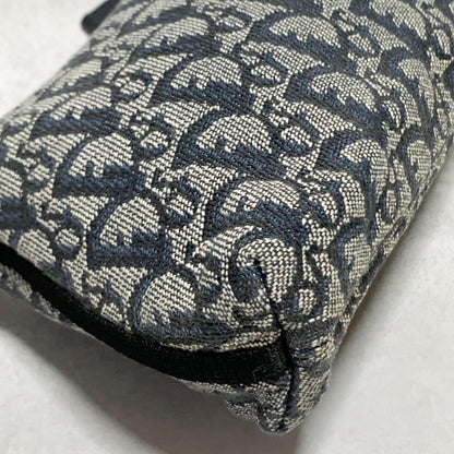 Christian Dior Pouch Trotter Accessory Pouch Purse Cosmetic Canvas Gray Auth
