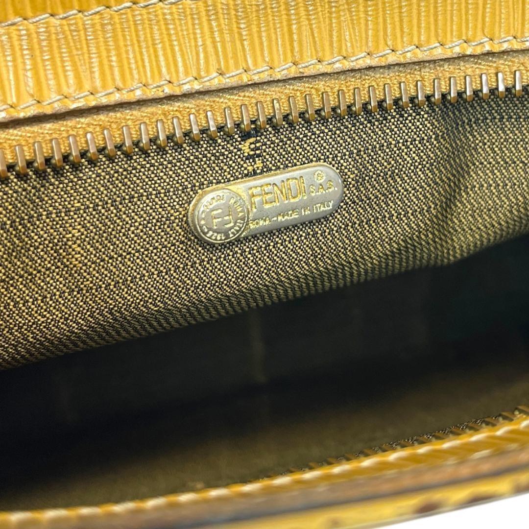 FENDI Clutch Bag Second Bag FF Yellow Authentic