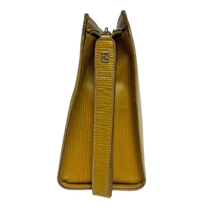 FENDI Clutch Bag Second Bag FF Yellow Authentic