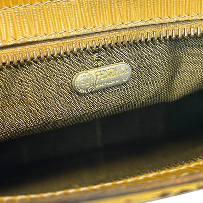 FENDI Clutch Bag Second Bag FF Yellow Authentic