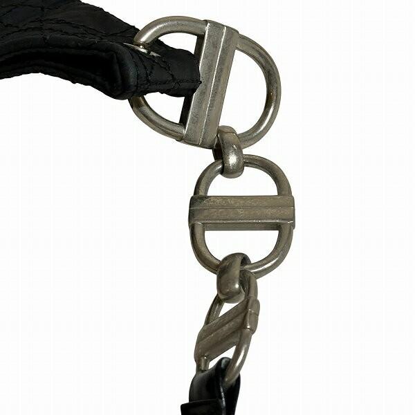 Christian Dior Hand Shoulder Bag Tote Purse Cannage Nylon Black Authentic