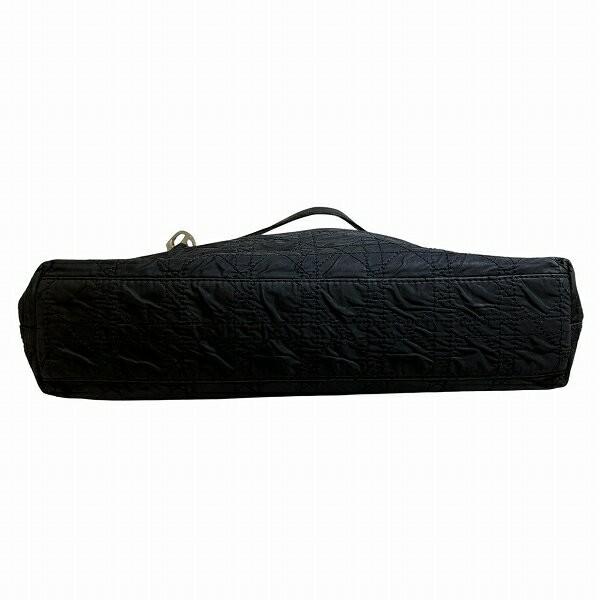 Christian Dior Hand Shoulder Bag Tote Purse Cannage Nylon Black Authentic