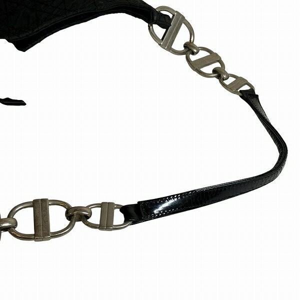 Christian Dior Hand Shoulder Bag Tote Purse Cannage Nylon Black Authentic