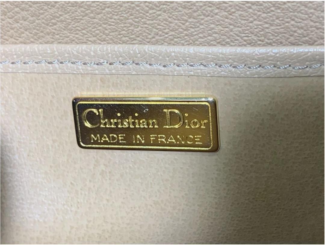 Christian Dior Shoulder Bag Purse Trotter PVC Brown Gold Authentic