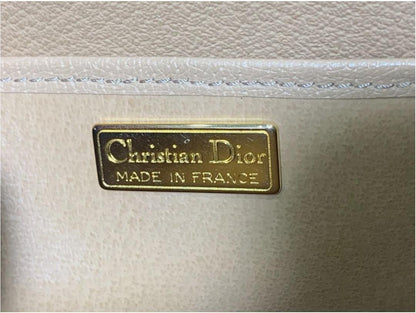 Christian Dior Shoulder Bag Purse Trotter PVC Brown Gold Authentic
