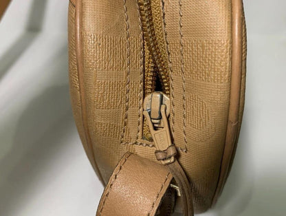 Christian Dior Shoulder Bag Purse Trotter PVC Brown Gold Authentic