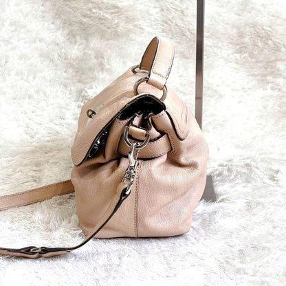 MULBERRY Shoulder Bag Purse 2way Bayswater Leather Beige Authentic