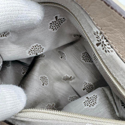 MULBERRY Shoulder Bag Purse 2way Bayswater Leather Beige Authentic