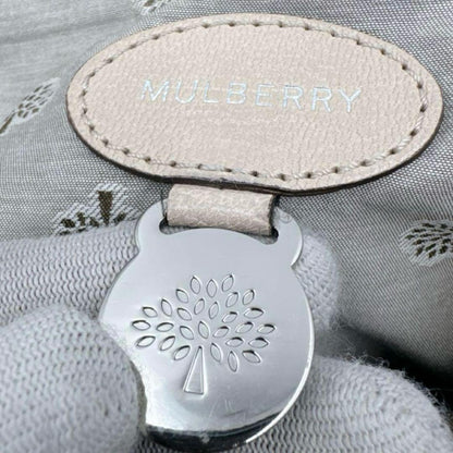 MULBERRY Shoulder Bag Purse 2way Bayswater Leather Beige Authentic