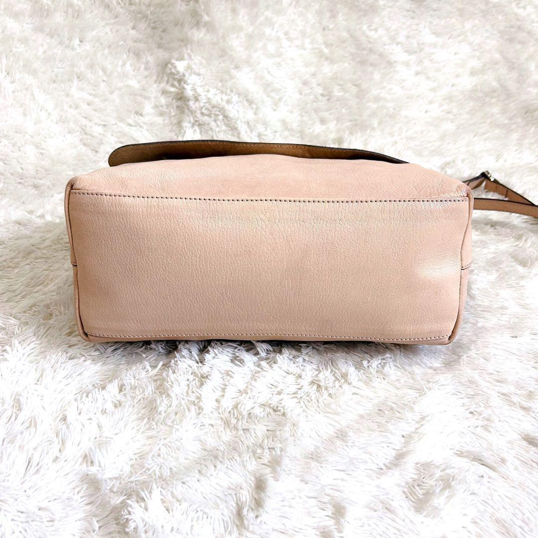 MULBERRY Shoulder Bag Purse 2way Bayswater Leather Beige Authentic