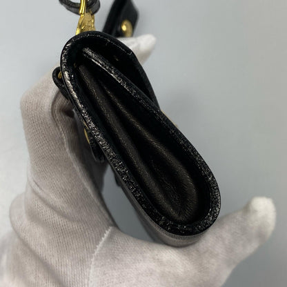 VERSACE Accessory Pouch Hand Pouch Sunburst Leather Authentic