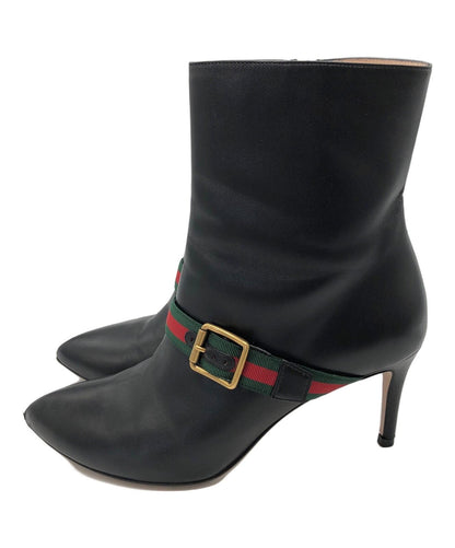 GUCCI Boots Shoes Sherry Line EU 37 US 7 Black Authentic