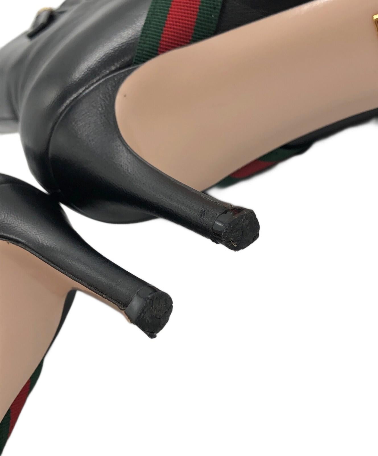 GUCCI Boots Shoes Sherry Line EU 37 US 7 Black Authentic