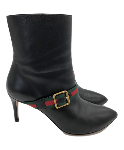 GUCCI Boots Shoes Sherry Line EU 37 US 7 Black Authentic