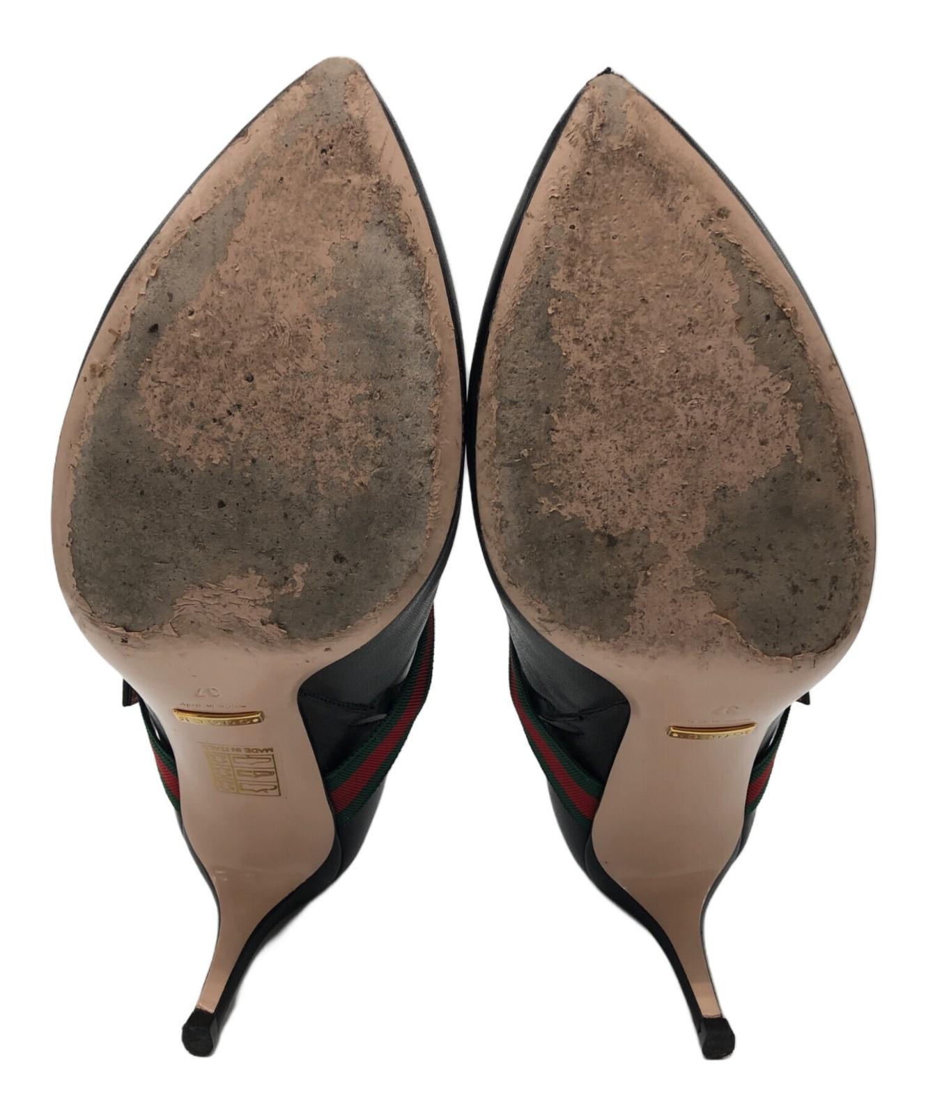 GUCCI Boots Shoes Sherry Line EU 37 US 7 Black Authentic