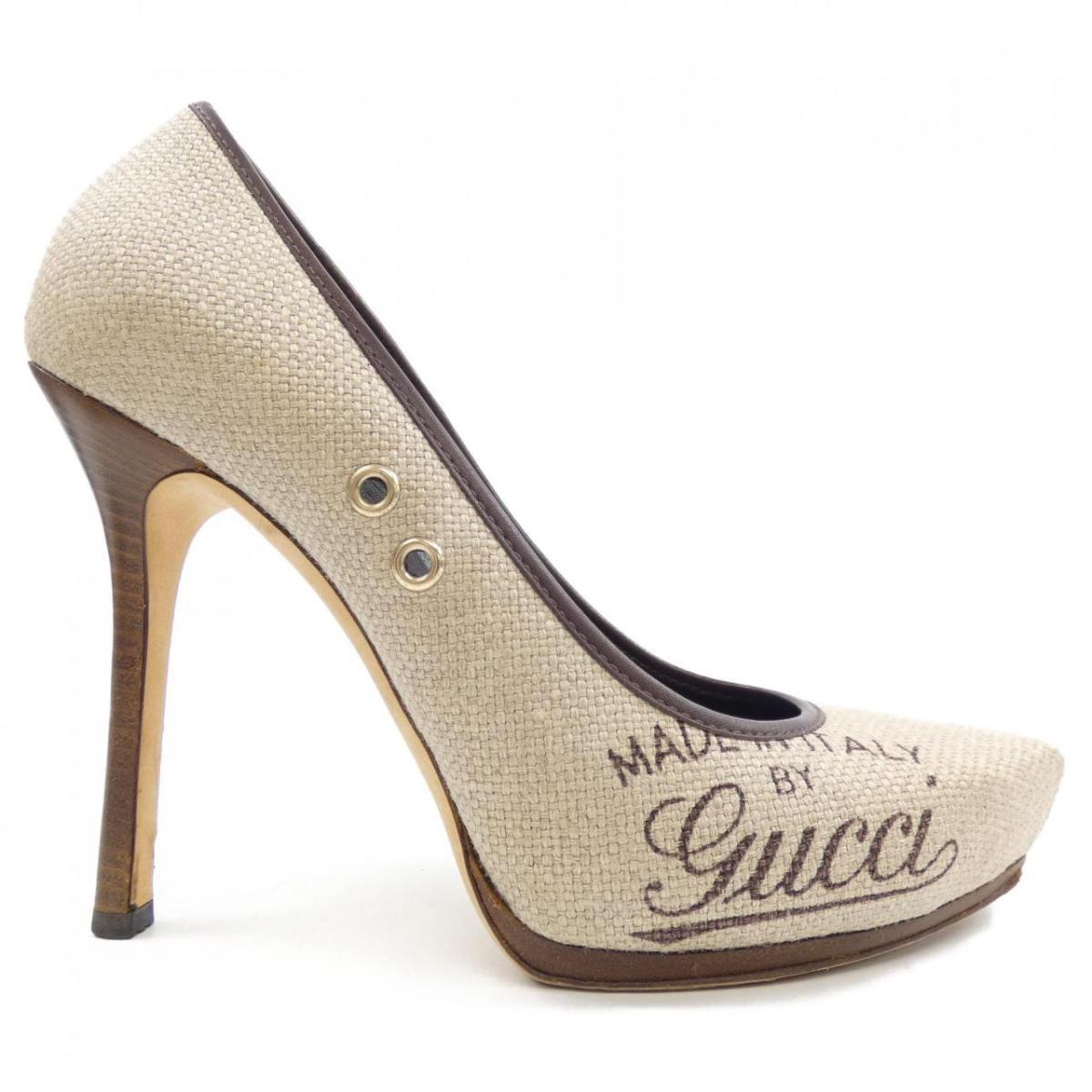 GUCCI Shoes Pumps Heel EU 39.5 US 9.5 Beige Authentic