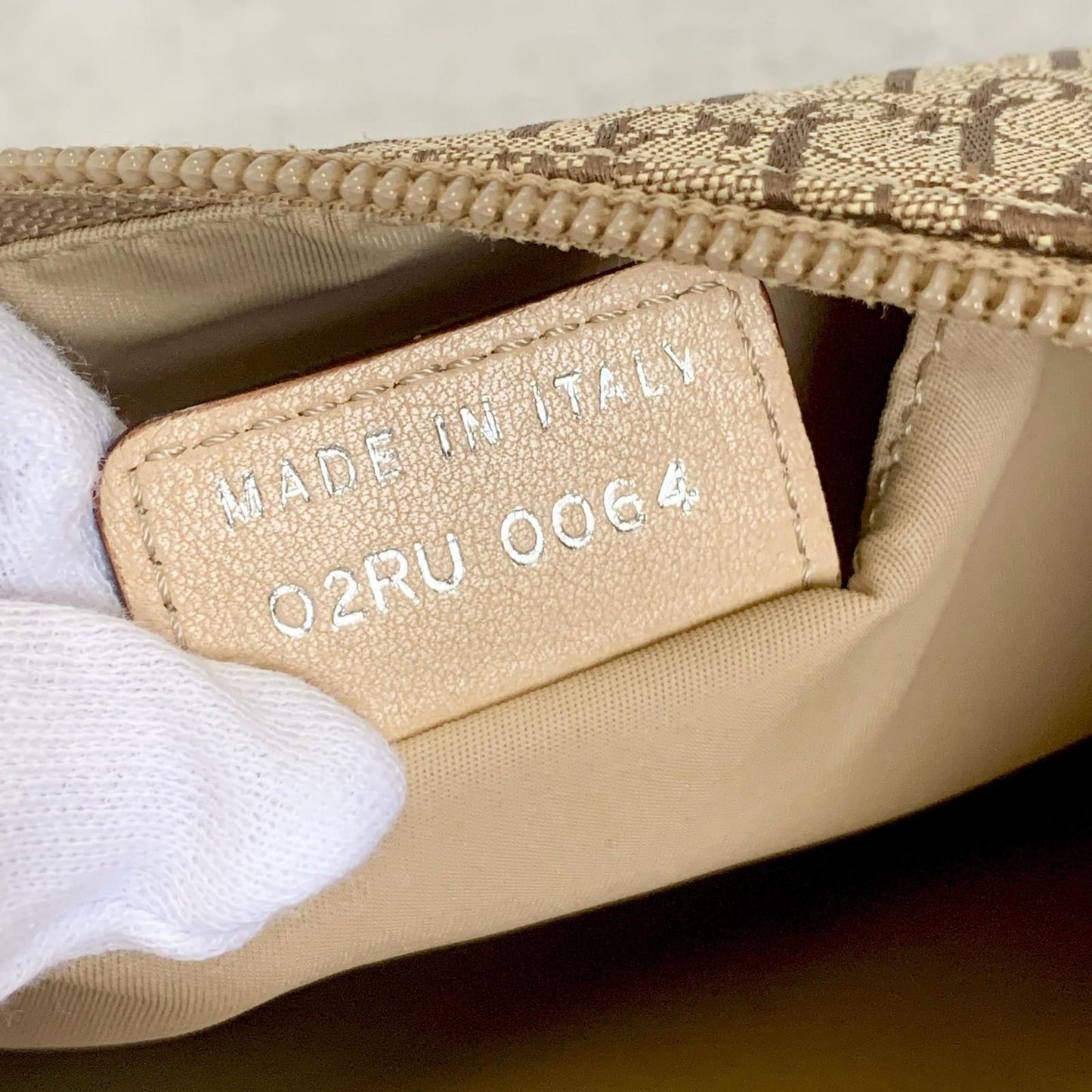 Christian Dior Handbag Trotter Accessory Pouch Shoulder Purse Canvas Beige Auth