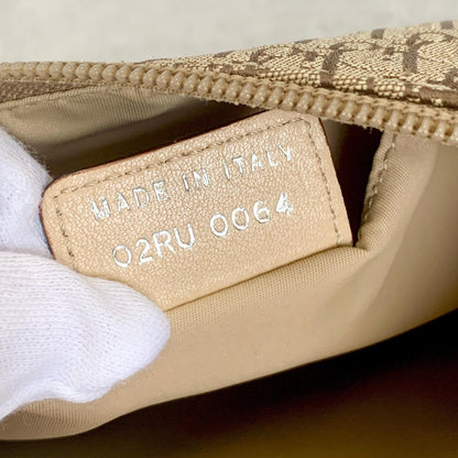 Christian Dior Handbag Trotter Accessory Pouch Shoulder Purse Canvas Beige Auth