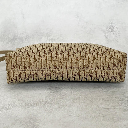 Christian Dior Handbag Trotter Accessory Pouch Shoulder Purse Canvas Beige Auth