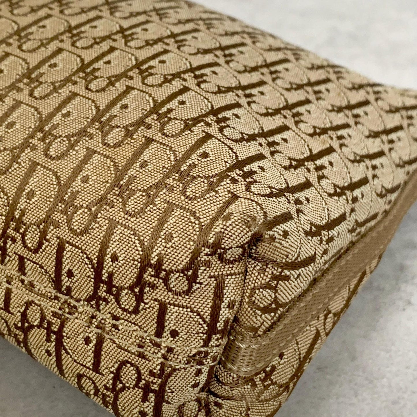 Christian Dior Handbag Trotter Accessory Pouch Shoulder Purse Canvas Beige Auth