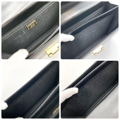 VERSACE Hand Bag Tote Purse Medusa Leather Black Authentic