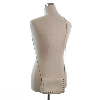 Valentino Garavani Shoulder Bag Purse Rockstuds Leather Off White Authentic