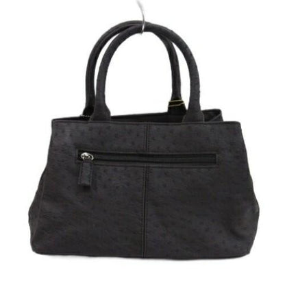 Reo Valentino Hand Bag Tote Purse Leather Dark Brown Authentic