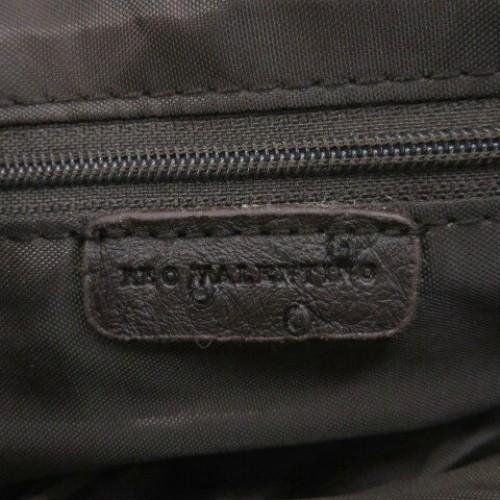 Reo Valentino Hand Bag Tote Purse Leather Dark Brown Authentic