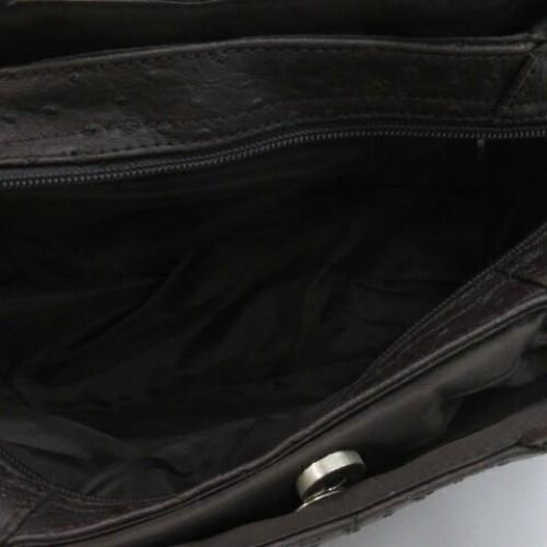 Reo Valentino Hand Bag Tote Purse Leather Dark Brown Authentic