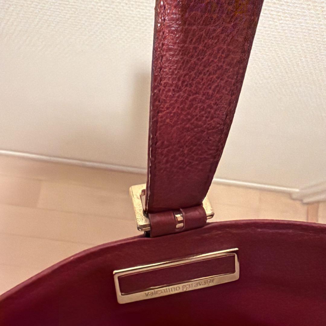 Valentino Garavani Hand Bag Tote Purse Leather Red Authentic