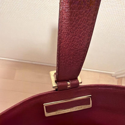 Valentino Garavani Hand Bag Tote Purse Leather Red Authentic