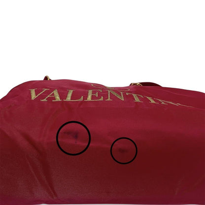 Valentino Garavani Shoulder Bag Purse Logo Nylon Red Authentic