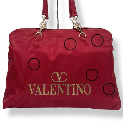 Valentino Garavani Shoulder Bag Purse Logo Nylon Red Authentic